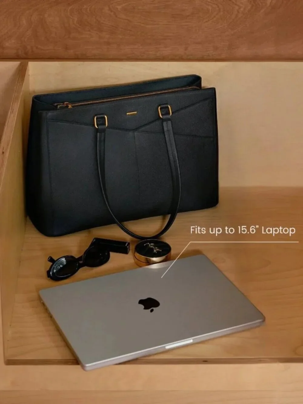 LOVEVOOK 100% Real Leather Laptop Bag